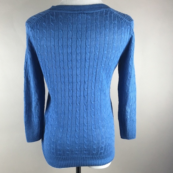 Auth. J. Crew 100% Linen Cable Knit Light Sweater - Picture 4 of 5